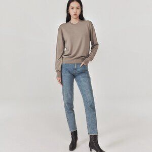 CHICJOC 120S Wool Contrast-Color Knit Sweater – Size 38